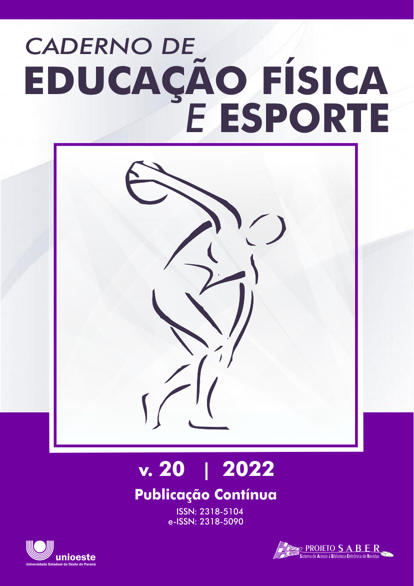 					Visualizar v. 20 (2022): Caderno de Educação Física e Esporte
				